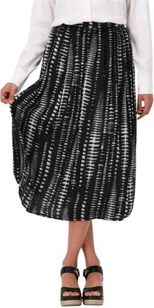 Simple Geweven Rok Zwart A-Lijn - Dames - Midirokken - Zwart - XS - Rokken