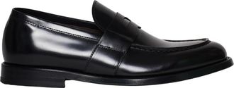 Green George Loafers, male, Black, 9 1/2 UK, Black Leather Loafer Shoes