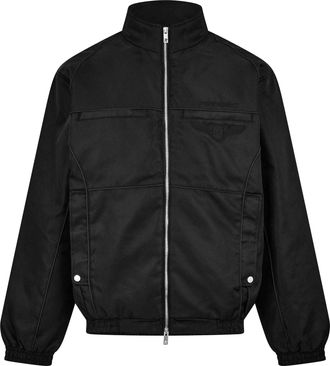 Represent Heren Bomberjack met geribbelde kraag (Zwart)