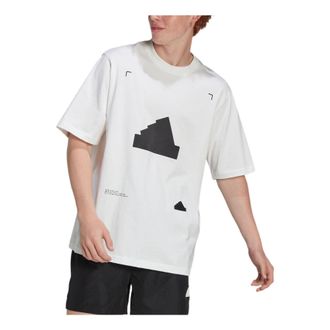 adidas Mens adidas New Oversized Tee Logo Loose Pullover Round Neck Short Sleeve White T-Shirt HG2057