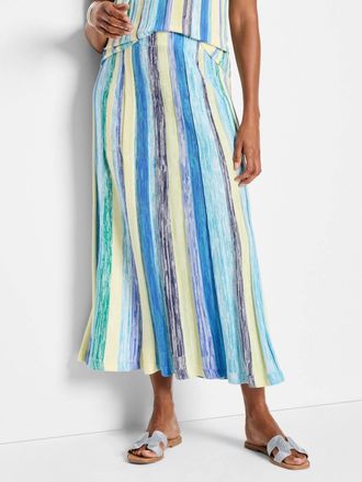 Nic+Zoe Coast Crush Knit Skirt In Blue Multi