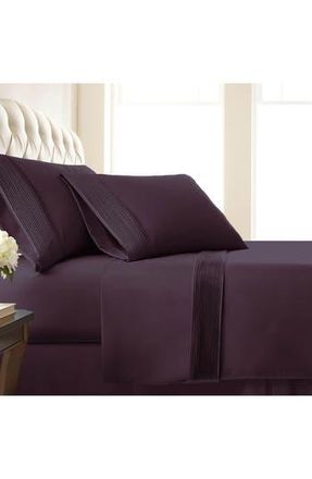 Southshore Fine Linens Premium Collection Pleated Extra Deep Pocket Sheet Set in Purple at Nordstrom Rack, Size California King