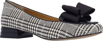 J. Rene&eacute; Kori Houndstooth Bow Flat in Black/white at Nordstrom, Size 10.5