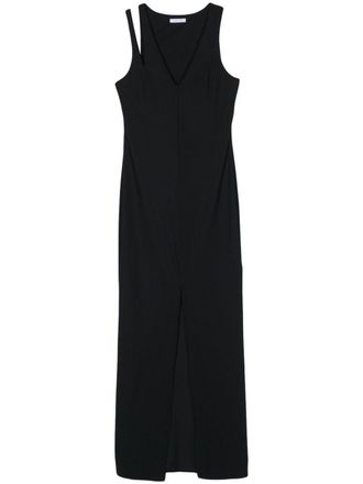Patrizia Pepe Essential maxi-jurk met uitgesneden details - Zwart