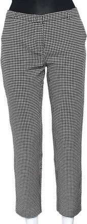 Max Mara Monochrome Patterned Cotton Blend Tapered Leg Pants