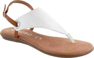 Aerosoles In Conchlusion Thong Sandal White / Cognac IN-CONCHLUSION-155 Womens