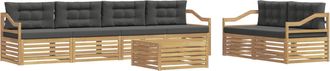 vidaXL Conjunto De Sof&aacute;s De Exterior 7 Uds. Blanco Y Antracita Vidaxl