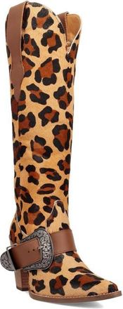 Dingo Spur Crazy Genuine Calf Hair Over the Knee Boot in Leopard at Nordstrom, Size 6.5