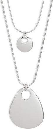 Nordstrom Layered Flat Pendant Necklace in Gold- Silver at Nordstrom