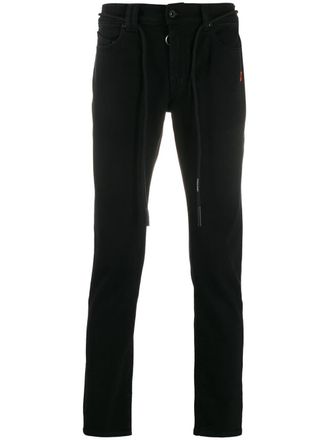 Off-white Jeans slim con cintura a cordoncino - Nero