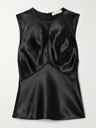 Ulla Johnson Canotta In Raso Con Finiture Crochet Kiera - Nero