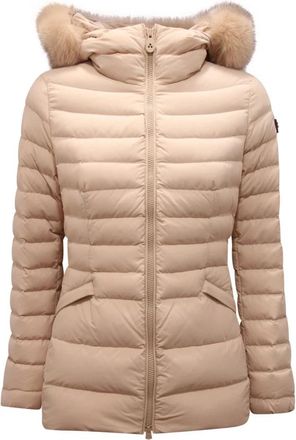 Peuterey Derly Donsjas met Bontafwerking - Dames - Winterjassen - Beige - XS - Polyester - Jassen