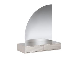 Vente-Unique Tocador suspendido con espejo LED - 2 cajones - Beige mate - JINEZA