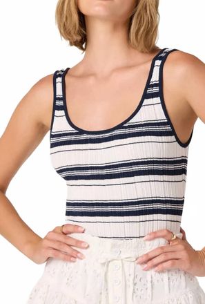 Astr Kaylea Tank Top In White Navy