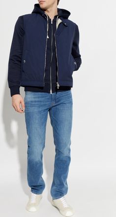 Eleventy Insulated Vest With A Stand-up Collar, Mens, Navy Blue