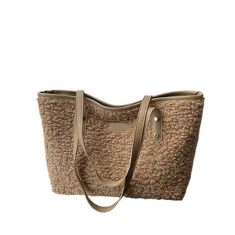 Generic Womens Plush Bags Plush Bag Children Messenger Fashionable Women Shoulder Bags Tote Purse And Handbag(Khaki)