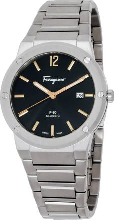 Ferragamo F-80 Classic Quartz Black Dial Mens Watch SFDT02423