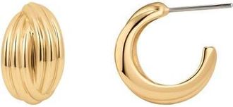Made by Mary Sol Crossover Hoop Earrings in Gold Plated at Nordstrom
