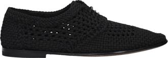 Dolce & Gabbana Woven Fabric Derby Schoenen - Heren - Veterschoenen - Zwart - 43 EU - Leer - Schoenen