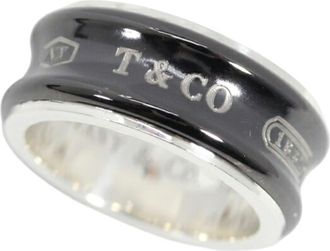 Tiffany & Co. Black Silver 925 Titanium Band Ring (Pre-Owned)