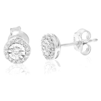 Vir Jewels 1/4 cttw Lab Grown Diamond Composite Earrings in Sterling Silver With Push Backs For Women