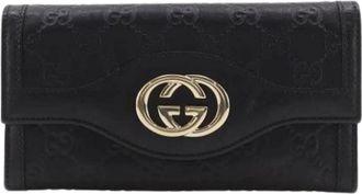 Gucci Pre-owned Wallets, female, Black, Size: ONE SIZE Pre-owned Vintage Leather Wallet