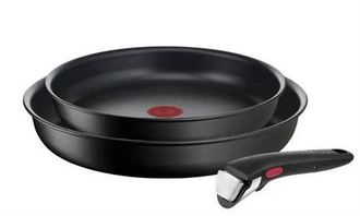 T-fal Ingenio Eco Resist Set De 2 Sartenes Negras Antiadherentes