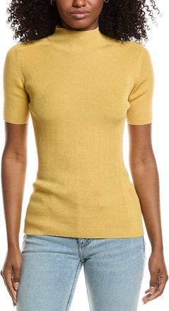 Lafayette 148 New York Ribbed Stand Collar Sweater