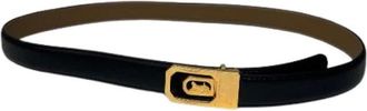 Celine Pre-owned Vintage Carriage Logo Belt - Dames - Vintage Accessoires - Zwart - ONE Size - Leer - Vintage