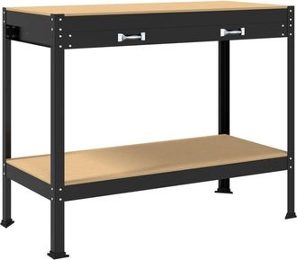 vidaXL Bancos De Trabajo Negro 114 X 54 X 91 Cm Madera De Ingenier&iacute;a Vidaxl