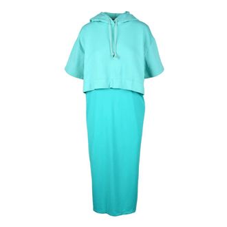 Semicouture Dames Jurk Sweatshirt Stijl - Dames - Casual kleedjes - Groen - S - Kleedjes