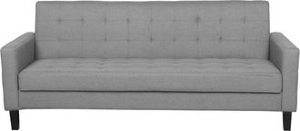 Beliani Sof&aacute; Cama Tapizado Gris Claro 3 Plazas Acolchado Click Clack Vehkoo