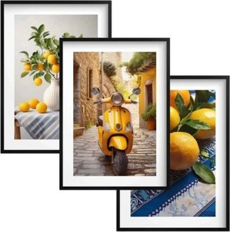 OEM P&oacute;sters De Cocina Para La Pared Cuadros De Pared En Marco Negro Para La Cocina Comedor