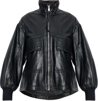 AllSaints Leather Jackets, female, Black, Size: 2XS Flor Jacket
