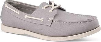 Club Room Elliot 100184110MN Gray Canvas Comfort Casual Boat Shoes ZPO3759