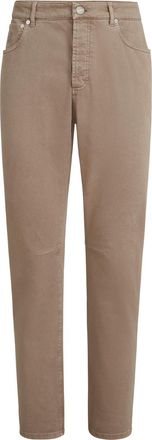 Brunello Cucinelli Garment-dyed denim trousers in Light Brown at Nordstrom, Size 56 It