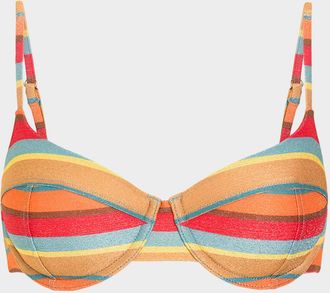 Ramy Brook Mona Glitter Striped Bikini Top