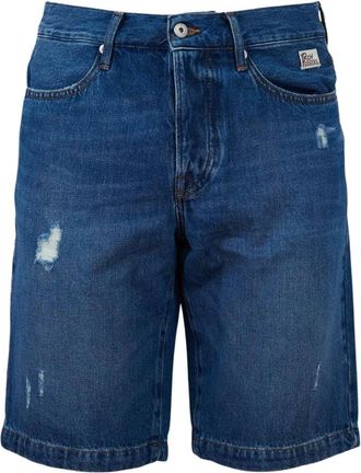 Roy Rogers Korte Broeken, Heren, Blauw, W32, Katoen, Dandy Man Sperlonga Bermuda