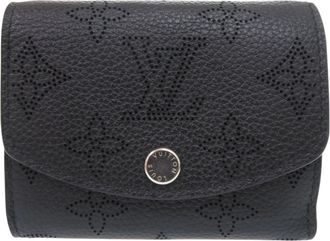 Louis Vuitton Black Noir Mahina Leather Wallet (Tri-Fold) (Pre-Owned)