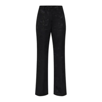 Etro Dames, Broeken, Zwart, Maat: M Leer