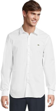 Lacoste Slim Fit Stretch Cotton Poplin Shirt Mens T Shirt White : XS/SM (Euro 40)