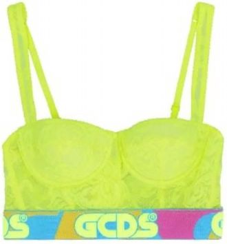 GCDS Womens Graphic Logo Top In Yellow