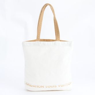 Louis Vuitton Brown White Handbag Tote Bag (Pre-Owned)