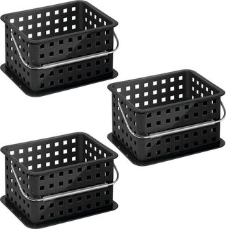iDesign Small Stackable Shower Basket - Set of 3 - Clear/Frost - Made in USA in Black at Nordstrom