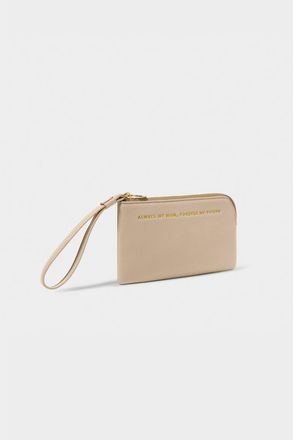 Katie Loxton Positivity Pouch Always My Mom Forever My Friend in Taupe at Nordstrom