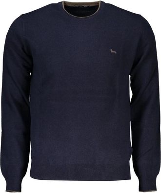 Harmont & Blaine Verfijnde Trui met Ronde Hals van Kasjmiermix - Heren - Ronde hals truien - Blauw - 2XL - Kasjmier - Truien & Vesten