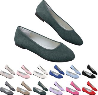 Generic Womens Ballet Flats Loafers Comfortable Elegant Flat Slip-On Shoes Low Shoes Classic Plain Dance Shoes Casual Style Super Soft Comfort Summer Shoes fo