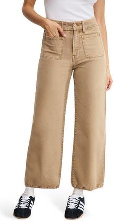 Good American Patch Pocket Crop Palazzo Jeans in Good Khaki001 at Nordstrom Rack, Size 14