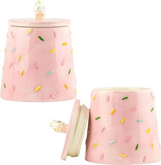 10 Strawberry Street Set Of 2 Ice Cream Sprinkle Canisters