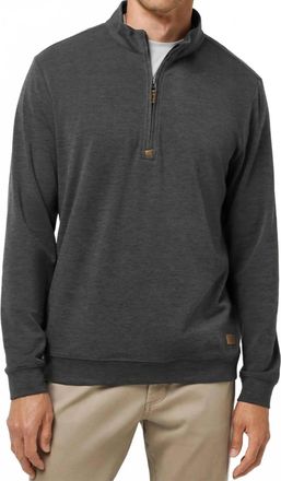 Travis Mathew Cloud 1/4 Zip Sweater In Heather Black